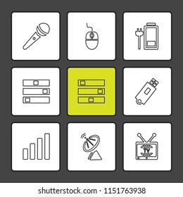 multimedia  speaker  volume  headset  microphone  network  pause  usb  flash  wifi  internet  video  audio  mobile  call  icon vector design  flat  collection style creative  icons