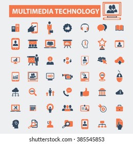 multimedia technology icons
