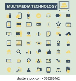 iconos de tecnología multimedia
