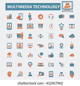 multimedia technology icons
