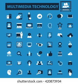 Multimedia-Technologie-Symbole
