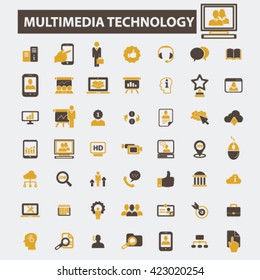 Multimedia-Technologie-Symbole

