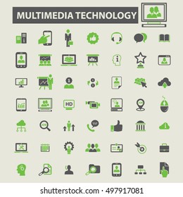 multimedia technology icons
