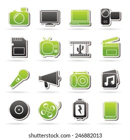 Multimedia and technology Icons - vector icon set