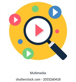 Multimedia Tools or Video Icon Concept