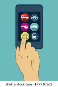 multimedia transport  design over  background vector illustration