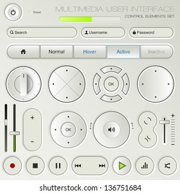 Multimedia user interface set - graphic design elements