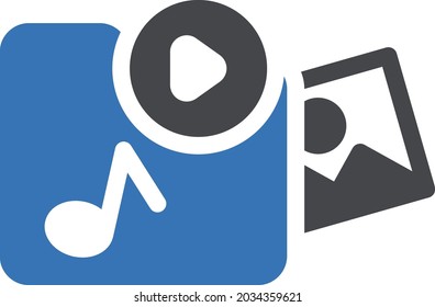 multimedia vector glyph colour icon