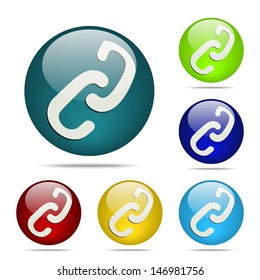 Multimedia vector Hyperlink Sphere button / icon