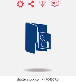 Multimedia vector icon on grey background.