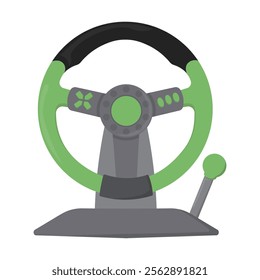 Multimedia Vector Illustration - Racing Steering Wheel Game