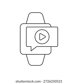 Smartwatch-Symbol für Multimedia-Video-Wiedergabe