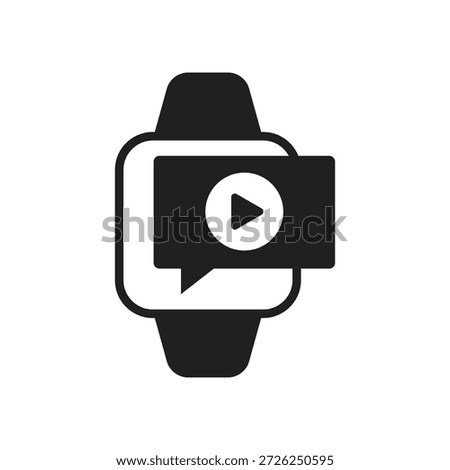 Multimedia video player glyph for smartwatch