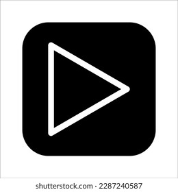Multimedia video player icon, on white background.