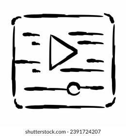 multimedia video player icon, vector illustration abstrak 