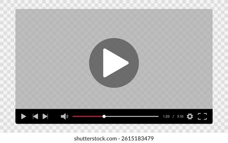 

Multimedia video player template. Online broadcasting. interface and navigation icons. social media interface. 
