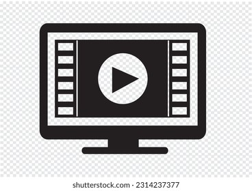 Icono vectorial del reproductor de vídeo multimedia