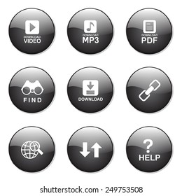 Multimedia Web Internet Black Vector Button Icon Design Set