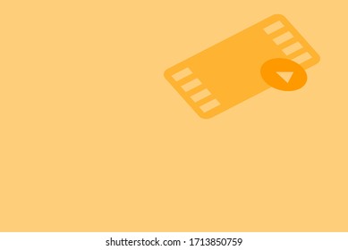 multimedia.frame on an orange background. layout.Design element.vector

