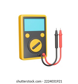 3D-Symbol für Multimeter. Messgerät für Elektrizität. Einzelnes Objekt auf transparentem Hintergrund