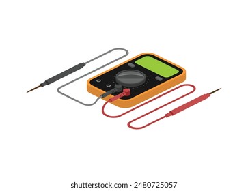 Multimeter. AVO meter. Simple flat illustration in isometric view.