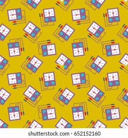 Multimeter electrical measurement technology equipment tool seamless pattern test vector illustration.