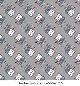 Multimeter electrical measurement technology equipment tool seamless pattern test vector illustration.