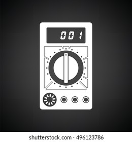 Multimeter icon. Black background with white. Vector illustration.
