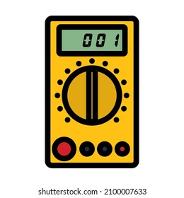 Multimeter Icon. Editable Bold Outline With Color Fill Design. Vector Illustration.