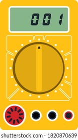 Multimeter Icon. Flat Color Design. Vector Illustration.