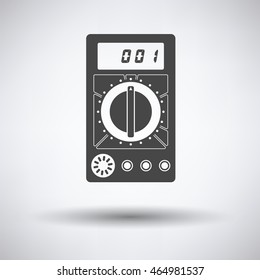 Multimeter icon on gray background with round shadow. Vector illustration.