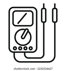 Multimeter icon outline vector. Voltage equipment. Electrical test