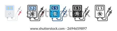 multimeter icon set multi style various collection
