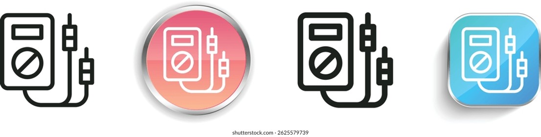 Multimeter icon. Thin Linear, Regular and Button Style Design Isolated On White Background