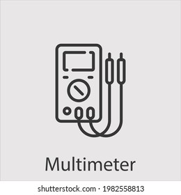 multimeter icon vector icon.Editable stroke.linear style sign for use web design and mobile apps,logo.Symbol illustration.Pixel vector graphics - Vector