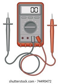 Multimeter is an illustration of a multimeter, also known as a volt/ohm meter used to measure to measure voltage, current and resistance. The two color vector format is easily edited or separated.