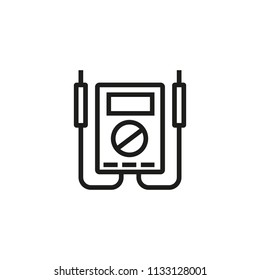 Multimeter line icon. Voltmerter, measuring, digital device. Modern technology concept. Can be used for topics like energy resource equipment, electricity