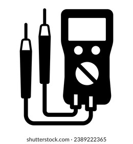 Multimeter solid icon, electronics concept, VOM vector sign on white background, glyph style icon for mobile concept and web design. Vector graphics