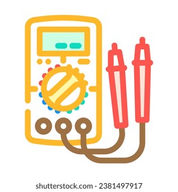 Multimeter Testelektronik-Farbsymbol Vektorgrafik. Elektronik-Zeichen für Multimeter-Tests. einzelne Symbolillustration