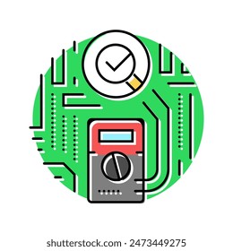 multimeter testing electronics color icon vector. multimeter testing electronics sign. isolated symbol illustration