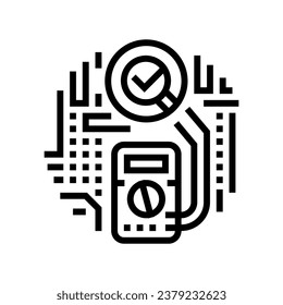 multimeter testing electronics line icon vector. multimeter testing electronics sign. isolated contour symbol black illustration