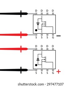 multimeter testing mosfet scheme