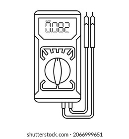 Multimeter Vektorsymbol.Umrisslinie Vektorsymbol einzeln auf weißem Hintergrund, Multimeter.
