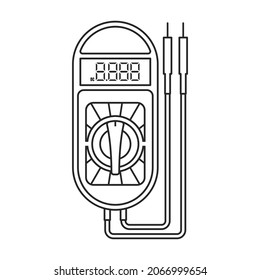 Multimeter vector icon.Outline vector icon isolated on white background multimeter.