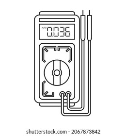 Icono de vector multímetro.Icono de vector de contorno aislado en multímetro de fondo blanco.