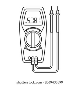 Multimeter vector icon.Outline vector icon isolated on white background multimeter.