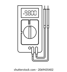 Multimeter Vektorsymbol.Umrisslinie Vektorsymbol einzeln auf weißem Hintergrund, Multimeter.