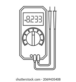 Multimeter vector icon.Outline vector icon isolated on white background multimeter.