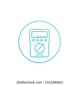 multimeter vector line icon on white
