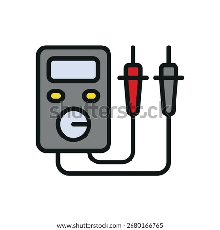 Multimeter voltage tester icon for electrical, repair, and diagnostic tool content.